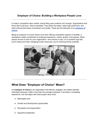 Employer of Choice_ Building a Workplace People Love