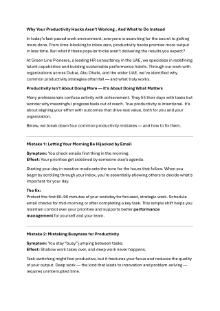 Why Your Productivity Hacks Aren’t Working , And What to Do Instead