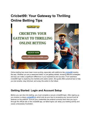 Cricbet99 Your Gateway to Thrilling Online Betting Tips (2)