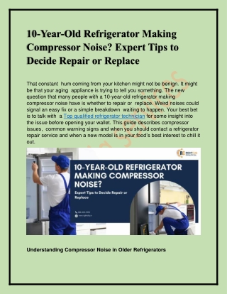10-Year-Old Refrigerator Making Compressor Noise Expert Tips to Decide Repair or Replace