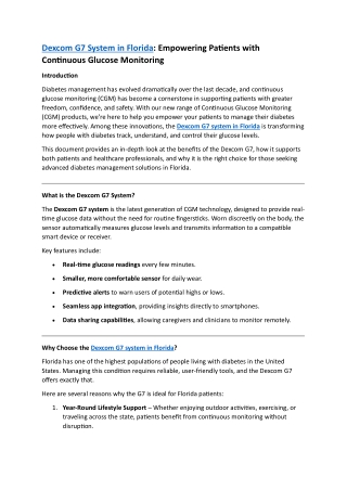 Dexcom G7 system in Florida
