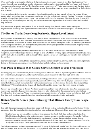 Boston Search Engine Optimization for Roof Companies: Outrank the Competitors