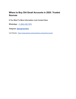 Where to Buy Old Gmail Accounts in 2025_ Trusted Sources