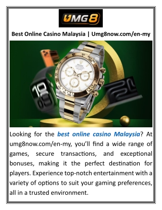 Best Online Casino Malaysia Umg8now.comen-my