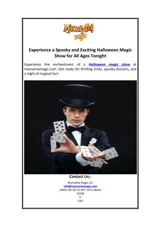 Experience a Spooky and Exciting Halloween Magic Show for All Ages Tonight