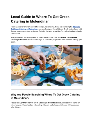 Local Guide to Where To Get Greek Catering in Molendinar