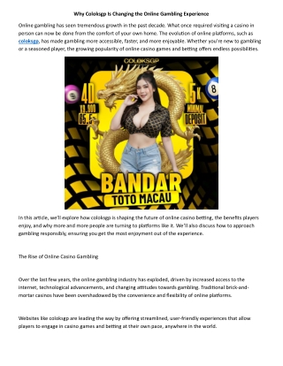 Coloksgp is Becoming a Leading Platform for Casino and Betting Enthusiasts