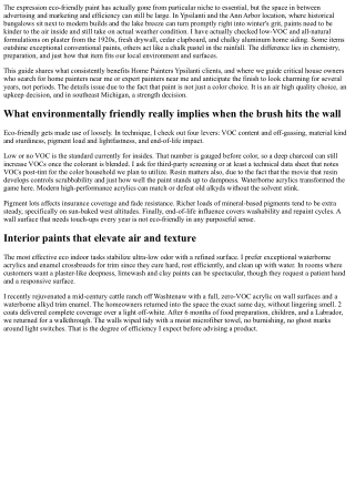 Home Painters Ypsilanti: Eco-Friendly Paint Options That Job