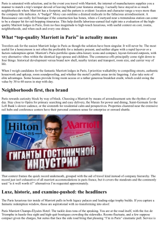 Budget to Boutique: Comparing the Best Marriott Hotels in Paris