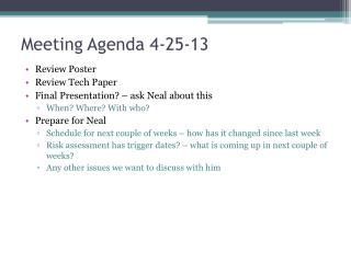 Meeting Agenda 4-25-13