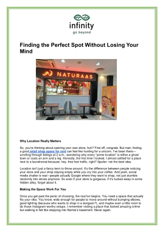 Retail Shop Space for Rent | Premium Commercial Locations