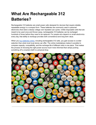 What Are Rechargeable 312 Batteries