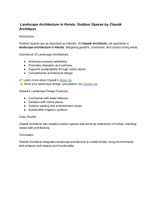 Landscape Architecture in Kerala Outdoor Spaces by Classik Architects