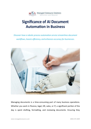 Significance of AI Document Automation in Business