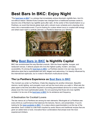 Best Bars In BKC_ Enjoy Night