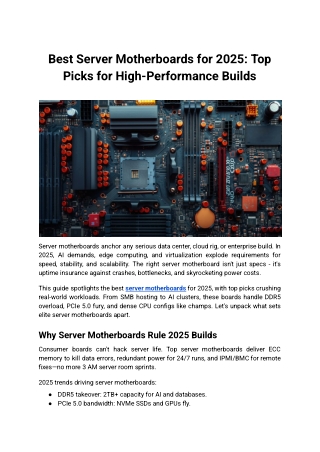 Best Server Motherboards for 2025_ Top Picks for High-Performance Builds