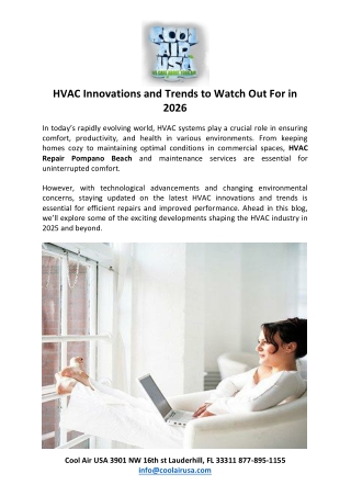 HVAC Innovations and Trends to Watch Out For in 2026