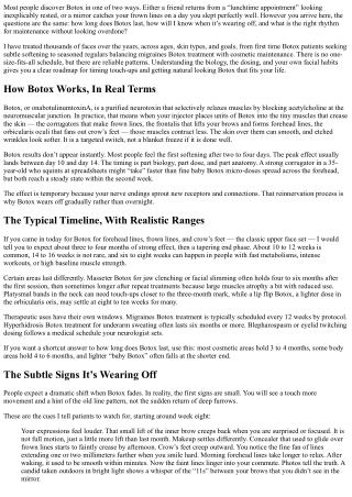 When Does Botox Wear Off? Signs It’s Time for a Touch-Up