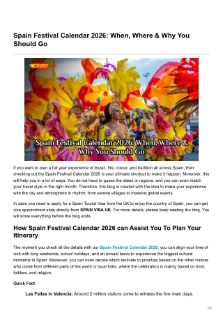 Spain Festival Calendar 2026 When, Where and Why You Should Go