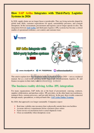 SAP Ariba Training in Ameerpet & SAP Ariba Online Course