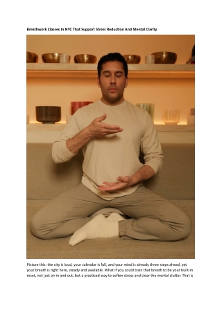 Breathwork Classes In NYC