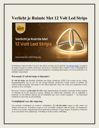 Verlicht je Ruimte Met 12 Volt Led Strips