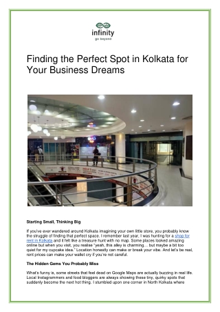 Shop for Rent in Kolkata | Commercial Shop Spaces