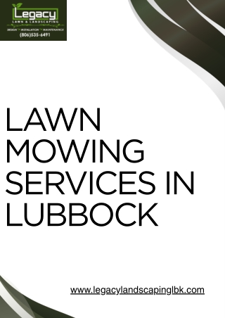 Get Affordable Lawn Mowing Services in Lubbock Texas