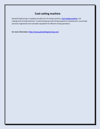 Coal cutting machine