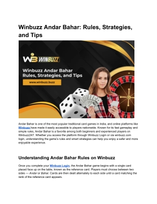 Winbuzz Andar Bahar Rules, Strategies, and Tips (2)