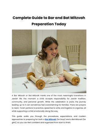 Complete Guide to Bar and Bat Mitzvah Preparation Today