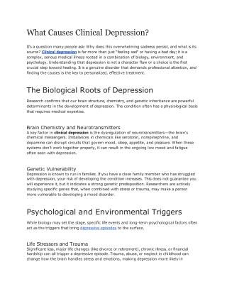 E - What Causes Clinical Depression