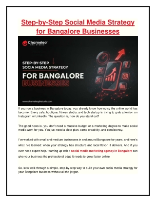 Step-by-Step Social Media Strategy for Bangalore Businesses