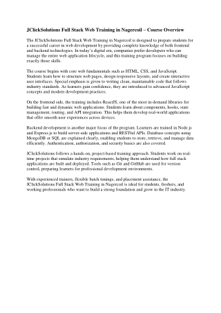 BE Project with Internship in nagercoil