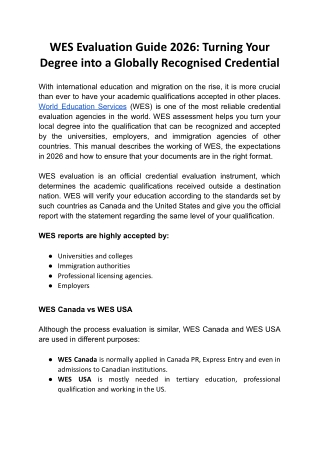 WES Evaluation Guide 2026_ Turning Your Degree into a Globally Recognised Credential