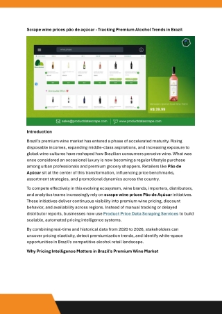 Scrape wine prices pão de açúcar