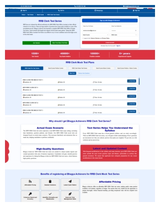 RRB Clerk Test Series | Bhagya Achievers