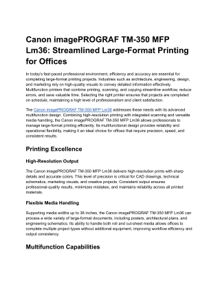 Canon imagePROGRAF TM-350 MFP Lm36