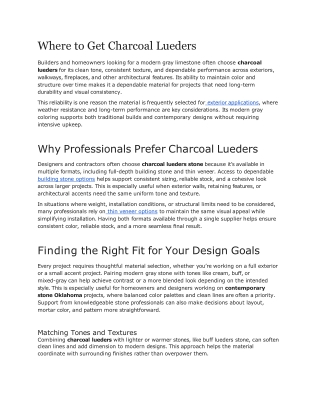 Where to Get Charcoal Lueders