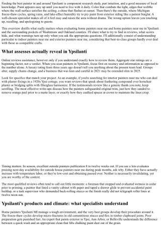 Regional Painters Near Me: Ypsilanti Reviews, Rankings, and Warning