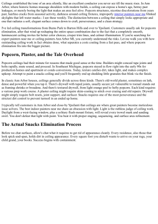 Ceiling Painters Ann Arbor Michigan: Snacks Removal to Excellence