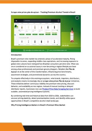 Scrape wine prices pão de açúcar - Premium Alcohol Trends Brazil