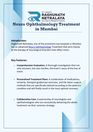 Neuro Ophthalmology Treatment in Mumbai