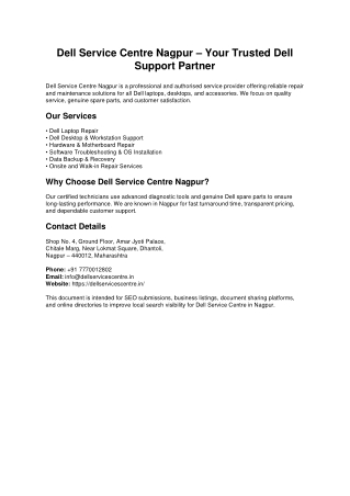 Dell Service Centre Nagpur