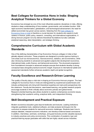 Best Colleges for Economics Hons in India _ ISBF