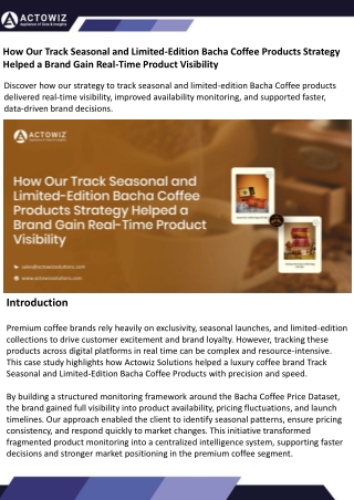 Track Seasonal and Limited-Edition Bacha Coffee Products