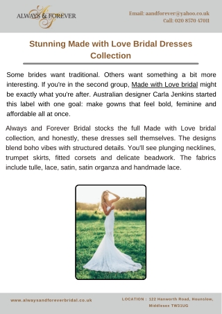 Stunning Made with Love Bridal Dresses Collection