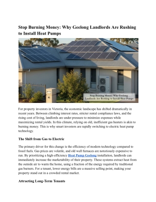 Stop Burning Money_ Why Geelong Landlords Are Rushing to Install Heat Pumps
