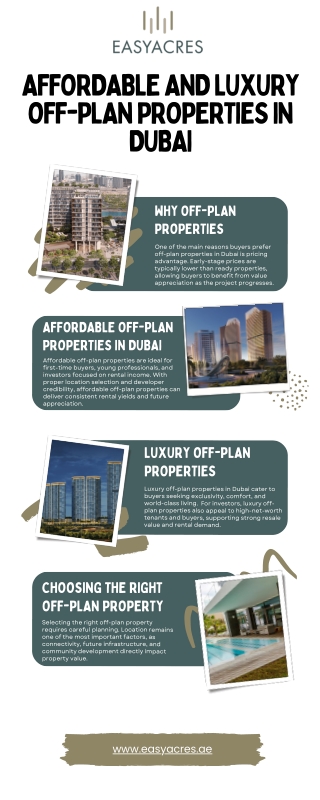 Affordable and Luxury Off-plan Properties in Dubai