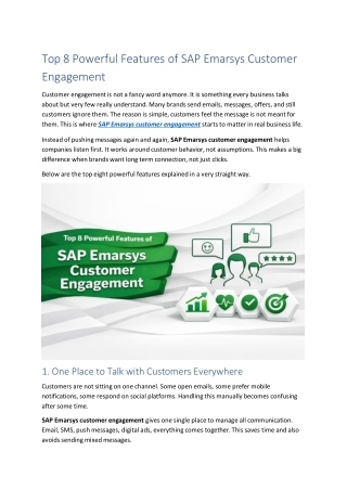 Top 8 Powerful features of SAP Emarsys Customer Engagement
